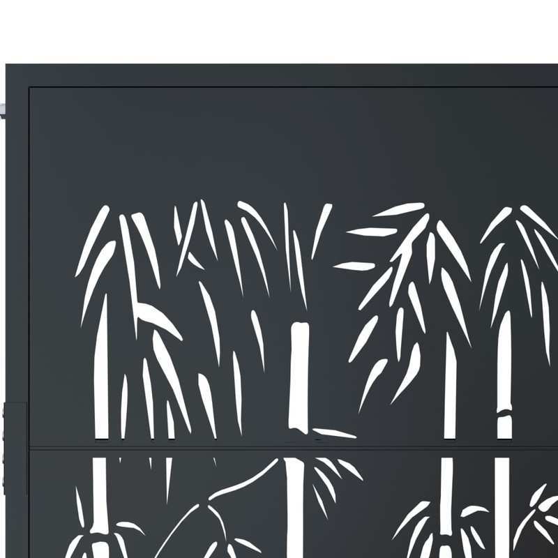 Poort – Tuinafscheiding – Tuintuinpoort – Hek – Bamboe Poort – Antraciet Kleur – Duurzaam Staal – Afmetingen 105x155 cm