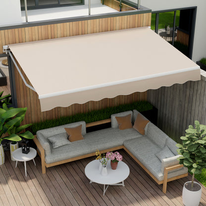 Zonnescherm Uitschuifbaar – Zonwering – Luifel – Buitenzonnescherm – Terrasoverkapping – 4x2,5 Meter – 280g Polyester – Handmatige Zwengel