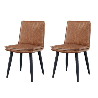 Eetkamerstoel Bruin – Stoel – Zitstoel – Eettafelstoel – Designstoel – PU Leer – Dubbele Lagen Kussen – Comfortabel Zitten