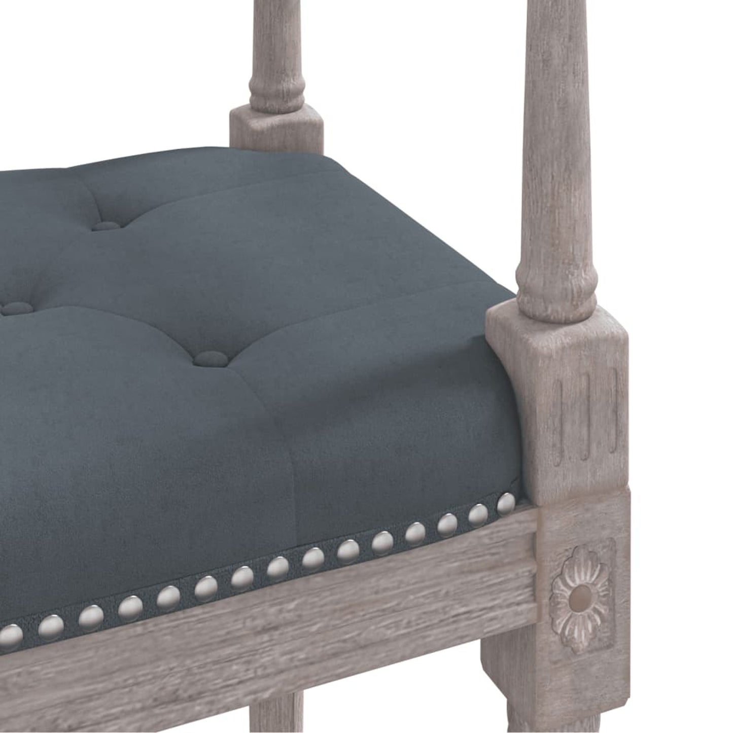 Bankje – Zitbank – Halbank – Opbergbank – Donkergrijs Velours – 110x40x70 cm – Comfortabel & Stijlvol