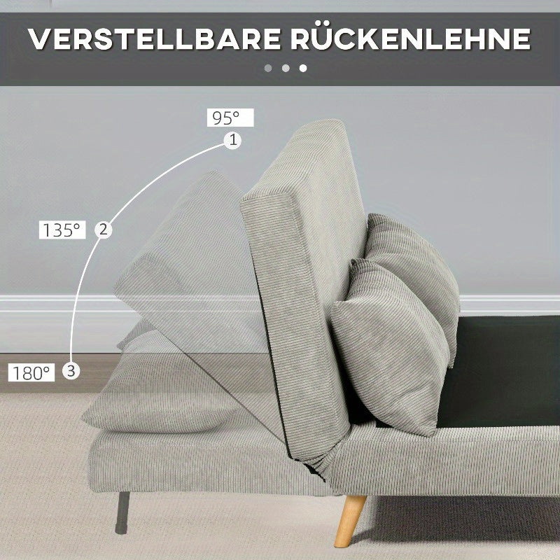Slaapbank – Bedbank – Logeerbed – Uitklapbare Bank – Sofa – Verstelbare Rugleuning – Duurzaam Metalen Frame – Compact Inklapbaar Design