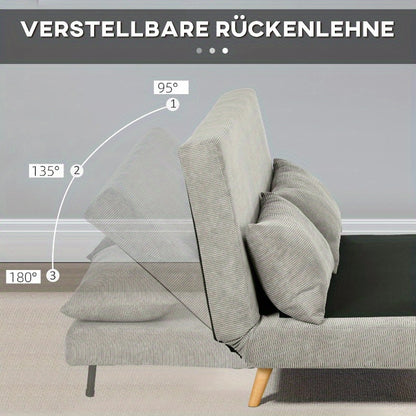 Slaapbank – Bedbank – Logeerbed – Uitklapbare Bank – Sofa – Verstelbare Rugleuning – Duurzaam Metalen Frame – Compact Inklapbaar Design