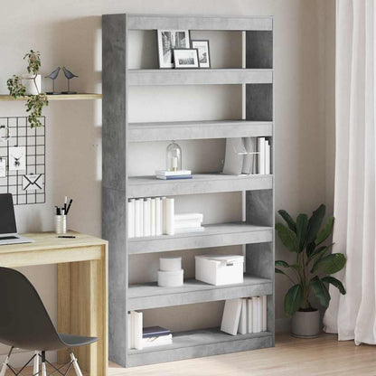 Boekenplank – Wandplank – Boekenrek – Wandrek – Muurplank – 6 lagen 100x30 cm – Hoogwaardig Grijs Hout