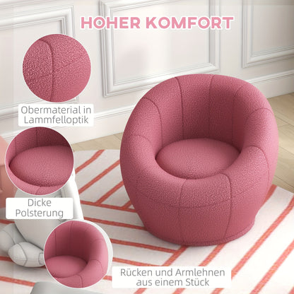 Fauteuil – Draaistoel – Loungestoel – Eenpersoonsstoel – Relaxfauteuil – Zacht Roze – Met Metalen Frame – Maximale Draagkracht 120 kg