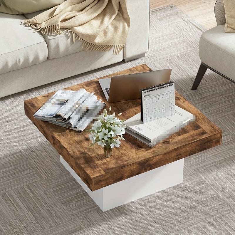 Salontafel – Koffietafel – Bijzettafel – Woonkamer Tafel – Huiskamer Meubel – Vierkant – Hout – 90x90x45 cm – Stevig Draagvermogen 45 kg – Gemakkelijk Schoon Te Maken
