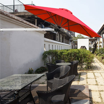 Muurparasol – Wandparasol – Balkonparasol – Zonnescherm – Terrasparasol – Aluminium Frame – Ø 250 cm Rode Parasol