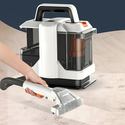 Handstofzuiger – Handheld Stofzuiger – Tapijtreiniger – Krachtige Zuiger – Vlekverwijderaar – Wit – 750W Vermogen – Geïntegreerde Sproeifunctie Met Dubbele Watertanks