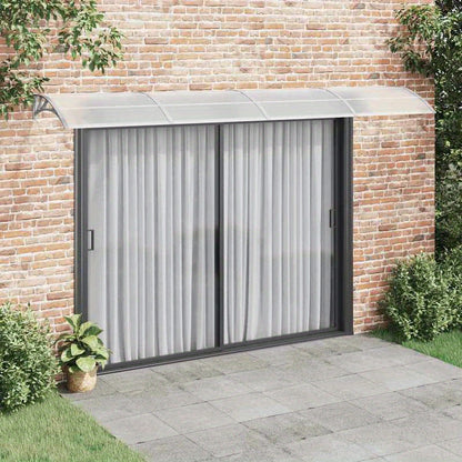 Doorluifel – Overkapping – Zonwering – Regenluifel – Voordeurbescherming – Grijs Transparant – Polycarbonaat – 400 x 75 cm – Weerbestendig & Lichtdoorlatend