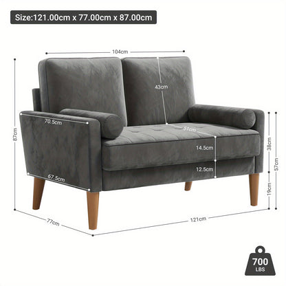 Tweezitsbank – 2-zitsbank – Loveseat – Sofa – Bankstel – Groen Velvet – Memory Foam Kussens – Houten Frame