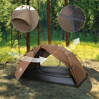 Tent – Kampeertent – Koepeltent – Pop-up Tent – Lichtgewicht Tent – Snel Opzetten – Aluminium Frame – 2-Persoons – Ventilerend – Compact