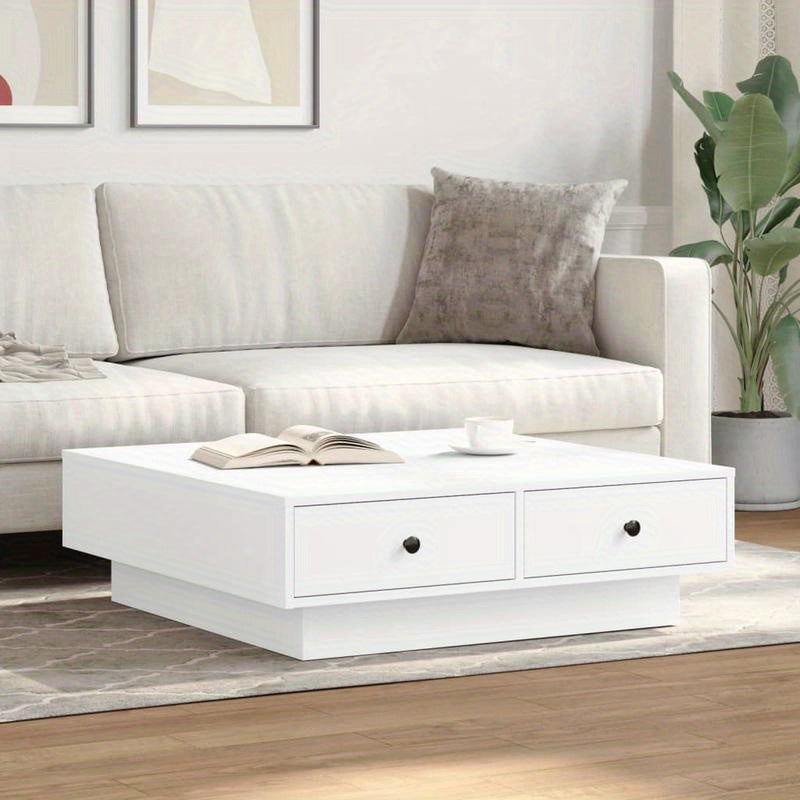 Coffee Table 90X90X28 Cm Chipboard White