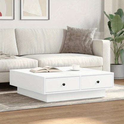 Coffee Table 90X90X28 Cm Chipboard White