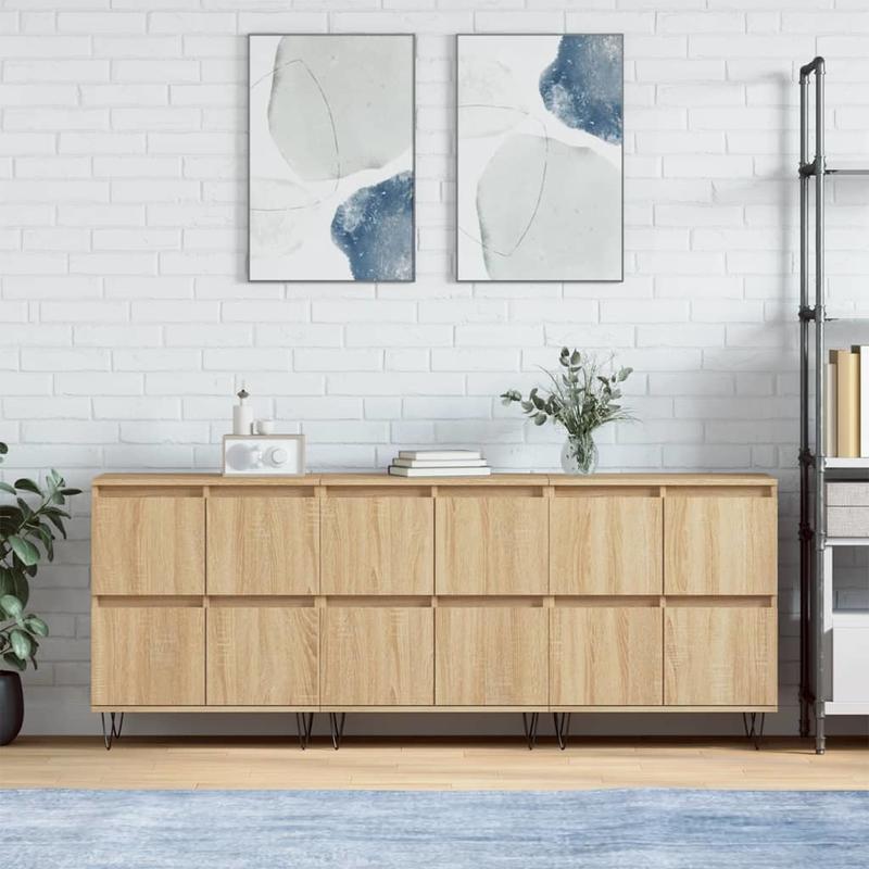 Sideboards – Opbergmeubel – Dressoir – Kast – Ladekast – Bruin Sonoma Eiken – Hardhouten Constructie – Compact Minimalistisch Design