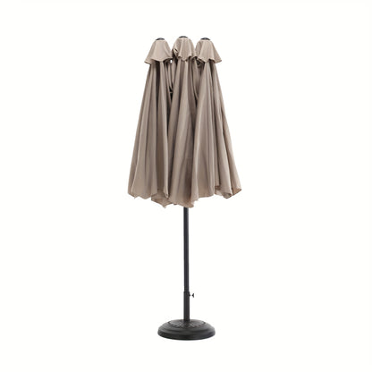 Parasol – Tuinparasol – Balkonparasol – Zweefparasol – Stokparasol – 4,51 Meter Rechthoekig – Kantelbaar en Draaibaar – Zwaar Aluminium Frame – Windbestendig – Beige Reversibel