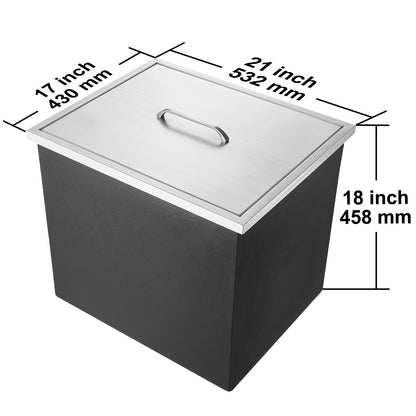 Ingebouwde Ijsbak – Koelbox – IJskoeler – Drinkkoeler – Buitenkeuken – 78 Liter – Roestvrij Staal – Langdurige Isolatie - QUORE