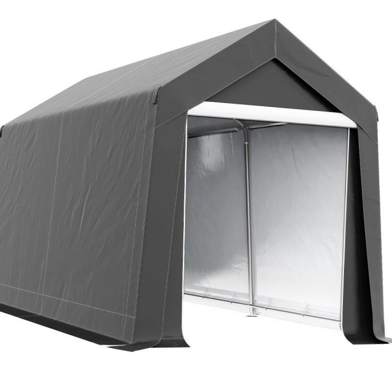 Garagetent – Opslagtent – Carport – Schuurtent – Garage Shelter – Waterafstotende Folie – Ritssluiting Deur – 2,1x3,6x2,35 m – Donkergrijs