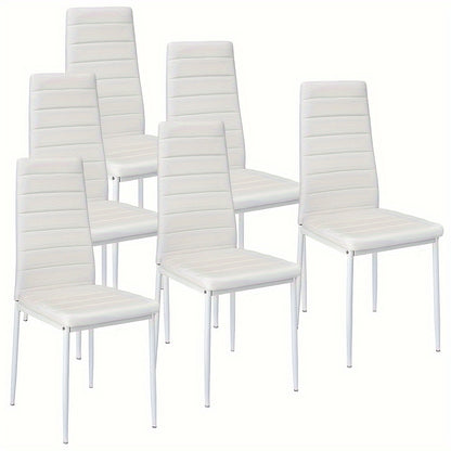 Banketstoel – Eetkamerstoel – Feeststoel – Vergaderstoel – Bistrostoel – Set van 6 – Gestoffeerd Kunstleer – Stevig Metalen Frame