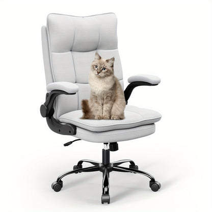Gamingstoel – Gamestoel – Bureaustoel – Game Chair – Ergonomische Stoel – Verstelbare Hoofdsteun & Armleuningen – Max. Belastbaarheid 150 kg – Grijs