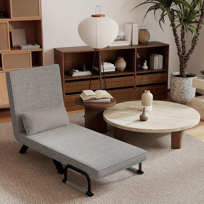 Slaapbank – Sofa – Bedbank – Fauteuil – Logeerbed – 3-in-1 Multifunctioneel – Verstelbare Rugleuning – Max. 200 kg – Donkergrijs/Lichtgrijs