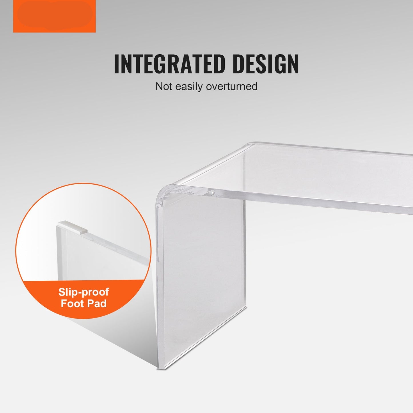 Salontafel Acrylic – Bijzettafel – Tafel – Koffietafel – Eettafel – Transparant Acryl – C-Vorm – 81x40x41 cm – Slagvast & Lichtgewicht