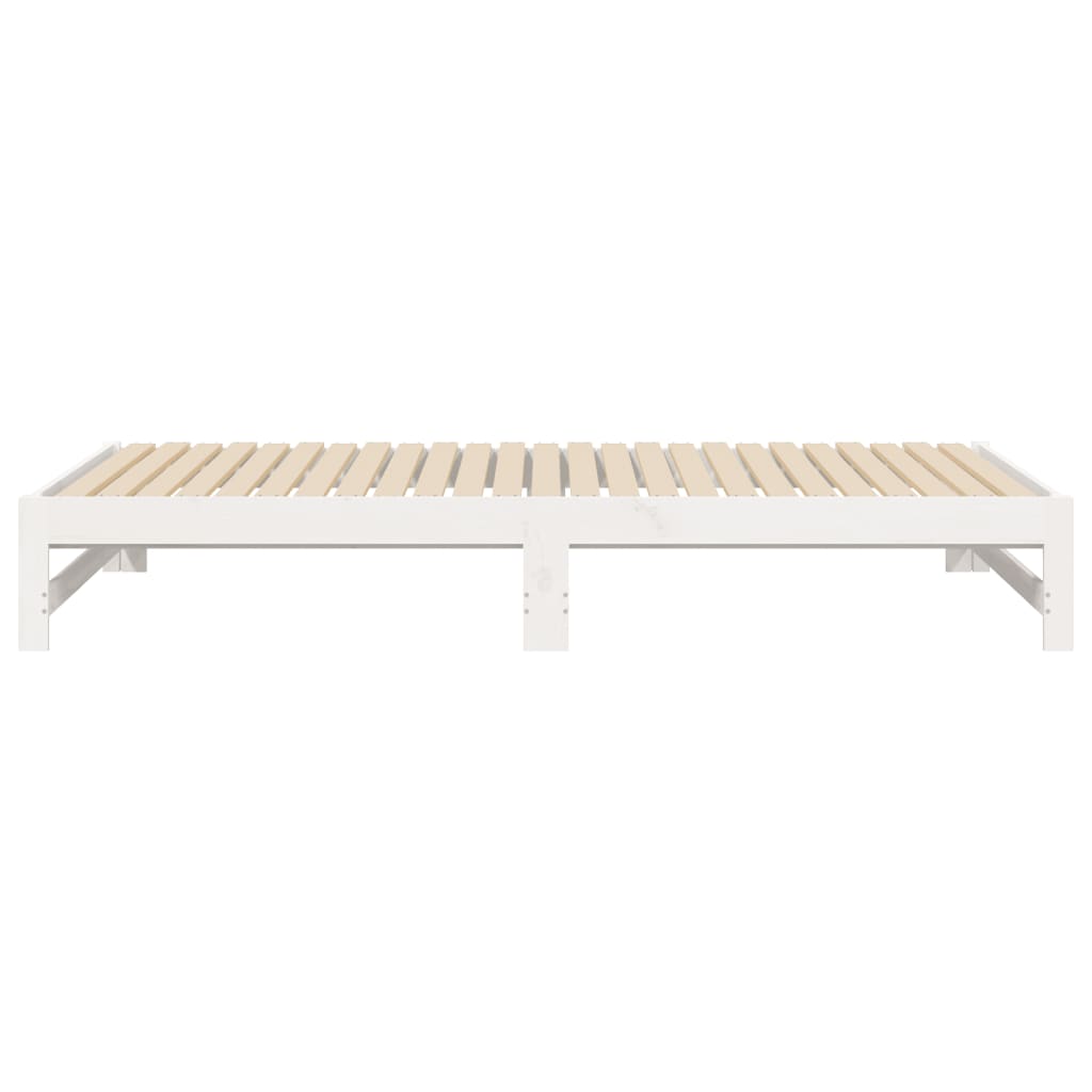 Bedbank – Slaapbank – Logeerbed – Bedbank Met Lade – Bedbank Voor Kleine Ruimte – Massief Dennenhout – Lattenbodem – 205,5x158x30 cm