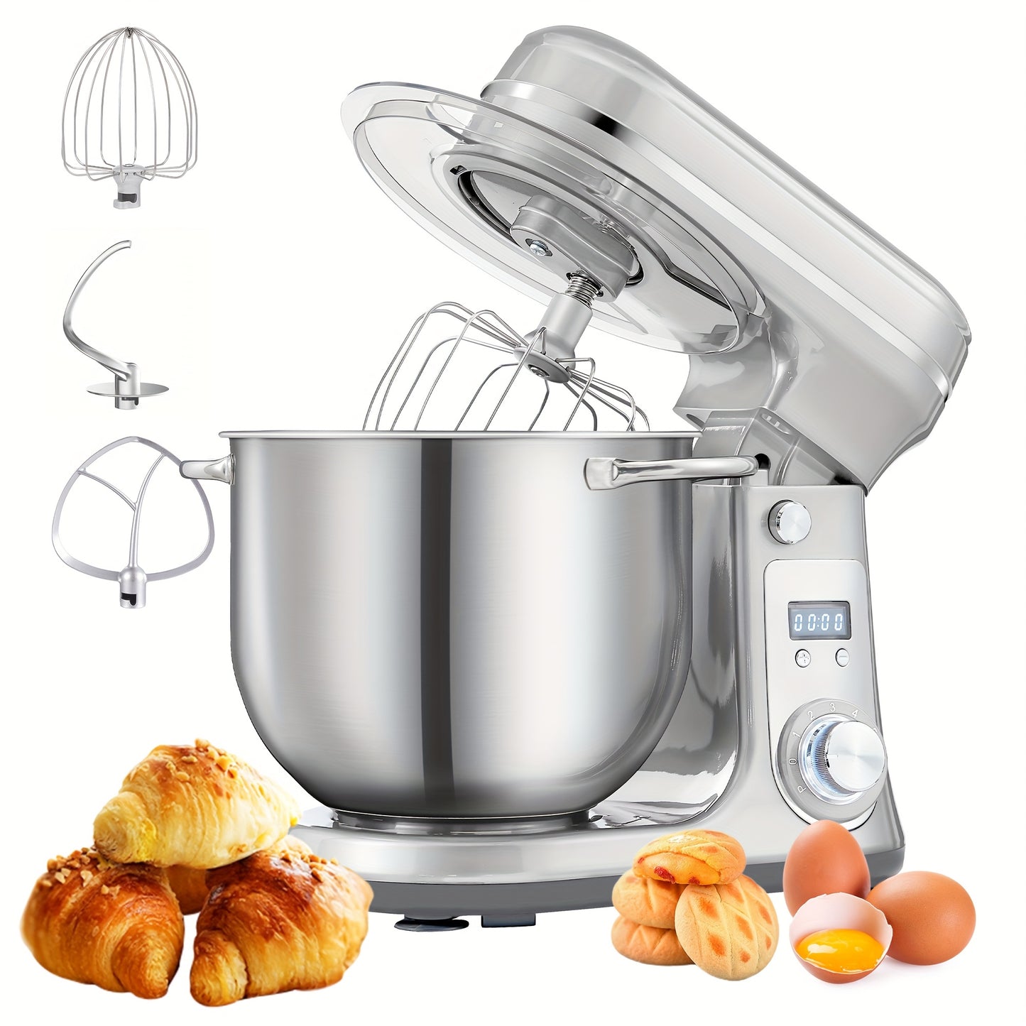 Keukenmachine – Standmixer – Keukenmixer – Keukenrobot – Foodprocessor – 6L Mengkom – 1200W DC Motor – LCD Display Met Timer