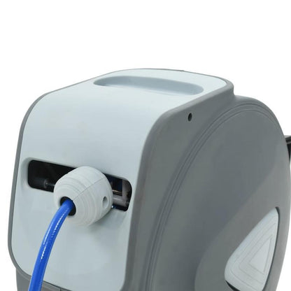 Automatische Luchtslangenspoel – Luchtslang Haspel – Oprolslang – Compressor Slang – Werkplaats Slang – 30 Meter Lengte – Automatisch Oprolmechanisme – Grijs