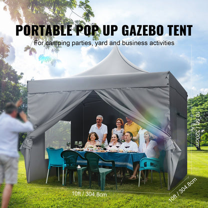 Pop-up Gazebo – Opvouwbare Tent – Buitenoverkapping – Partytent – Tuinkamer – Verstelbare Hoogte – Waterafstotende 500D PU Coating
