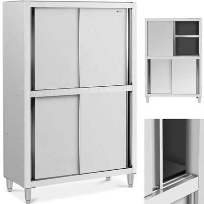 Keukenkast – Opbergkast – Buffetkast – Werkplaatskast – Staalkast – Roestvrij Staal – 120 kg Draagvermogen – 120x50x180 cm