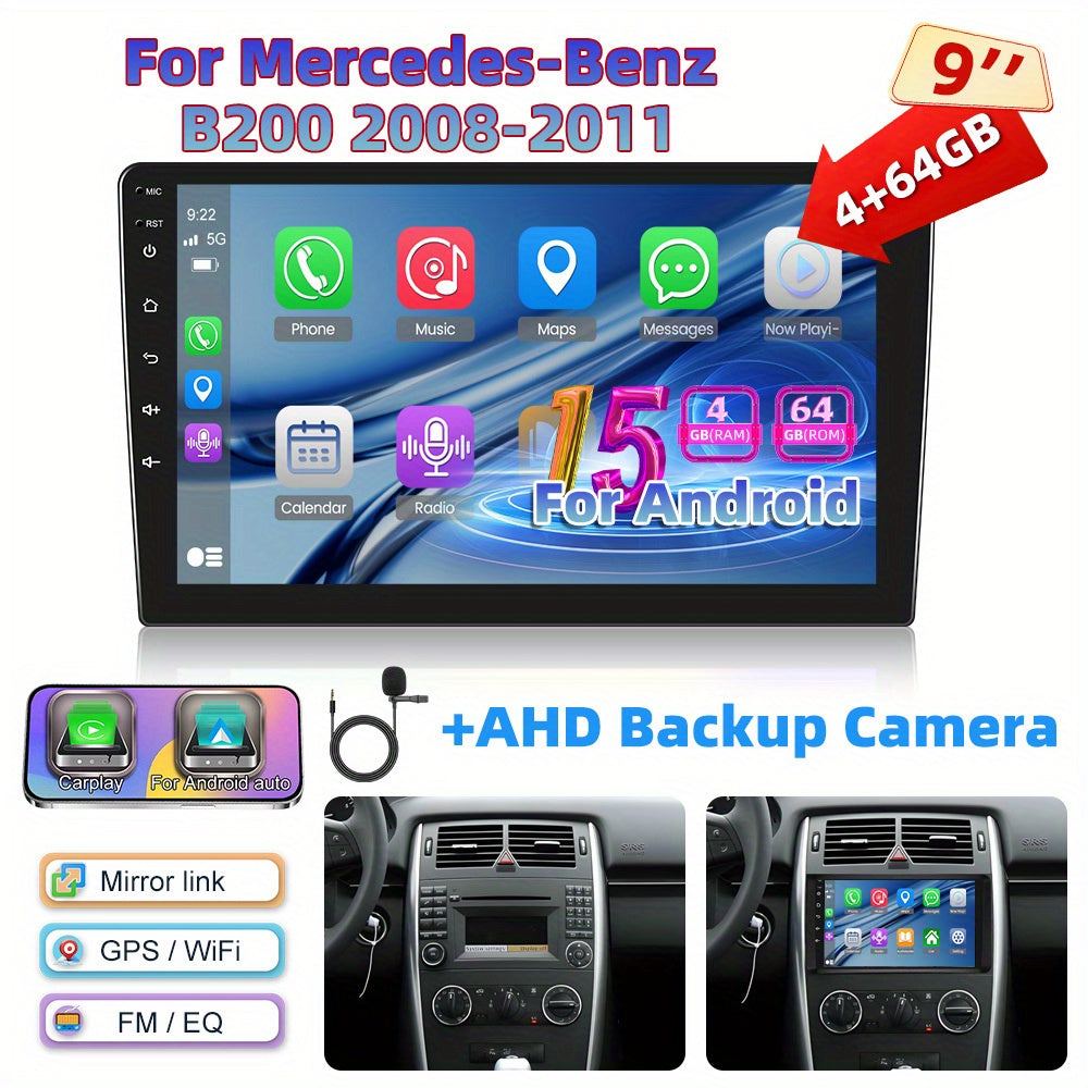Android 15 Autoradio – Multimedia Systeem – Navigatie Unit – Touchscreen Radio – Auto Entertainment – 9 Inch Full HD IPS – Draadloze CarPlay & AHD Achteruitrijcamera