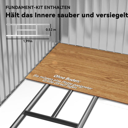 Metaal Tuinhuis – Tuinschuur – Tuinberging – Schuur – Tuinopslag – Compact 2,13x1,30x1,85m – Stevig Metalen Frame – Ruimtebesparende Schuifdeuren