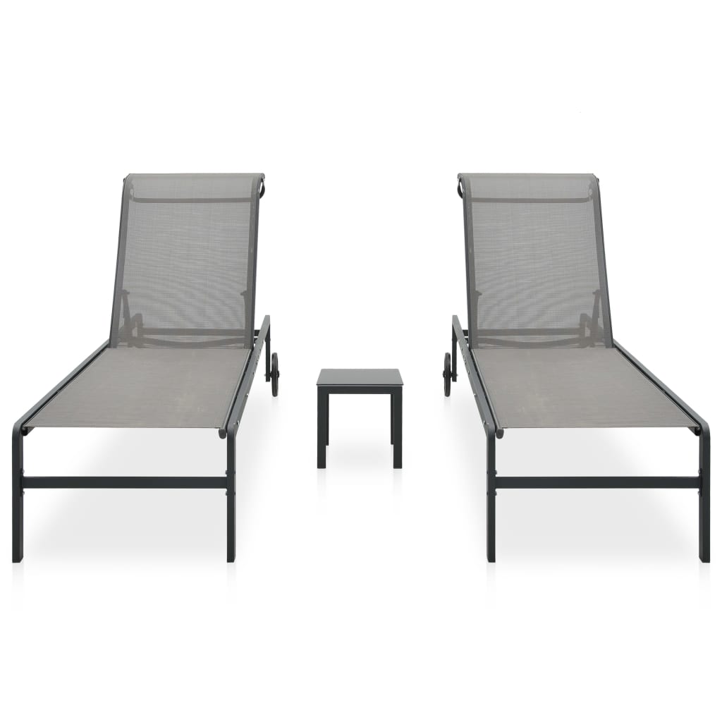 2-Persoons Loungeset – Tuinmeubel – Ligstoel – Buitenmeubel – Verstelbare Rugleuning – Duurzaam Staalframe