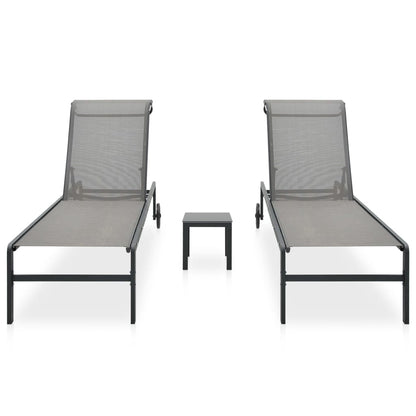 2-Persoons Loungeset – Tuinmeubel – Ligstoel – Buitenmeubel – Verstelbare Rugleuning – Duurzaam Staalframe