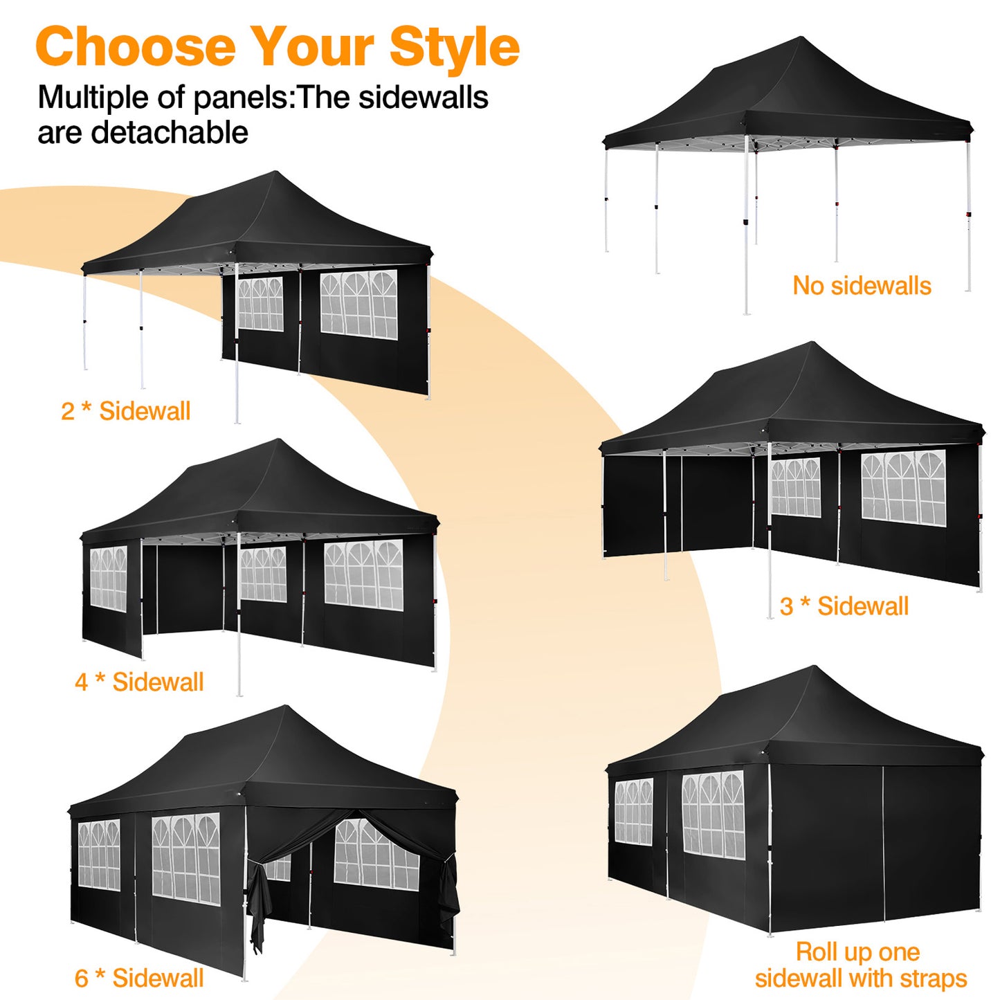 Partytent – Paviljoen – Feesttent – Tuintent – Overkapping – 3x6 Meter – Pop-Up Met Afneembare Zijkanten – Stevig Metalen Frame