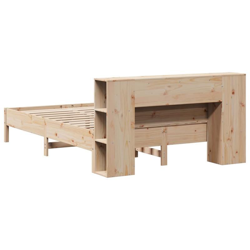 Bedframe – Platformbed – Slaapsysteem – Bedbank – Ledikant – Modern Design – Ingebouwde Boekenkast – Stevig Dennenhout – Eenvoudige Montage