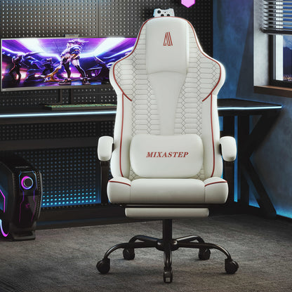 Gamingstoel – Gamestoel – Bureaustoel – Computerstoel – Werkstoel – Ergonomisch Design – 360° Draaibaar – Verstelbare Rugleuning – Rood – Geschikt Tot 150 kg
