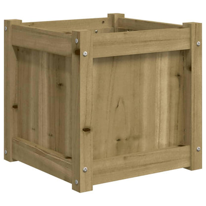 Plantenbak – Bloembak – Moestuinbak – Kruidenbak – Bloempot – Houten Vierkante Plantenbak – 40,6x40,6x40,6 cm – Geïmpregneerd Grenenhout Met Afwatering