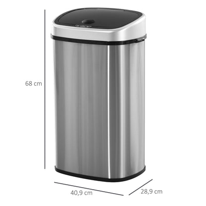 Prullenbak Sensor – Sensorprullenbak – Afvalbak – Touchprullenbak – Afvalemmer – 58 Liter – Waterdicht RVS Met Bewegingssensor