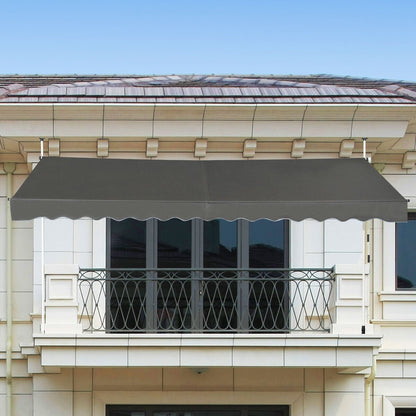 Balkonzonwering – Zonnescherm – Uitschuifbaar Scherm – Rolgordijn – Zonwering Balkon – Handmatige Slinger – Verstelbare Hoogte 200-300 cm – UV-Bestendig & Waterafstotend – Grijs