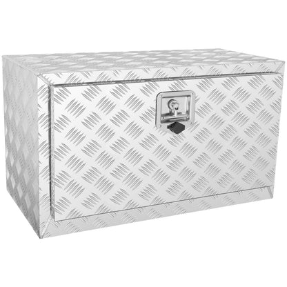 Afsluitbare Gereedschapskist – Gereedschapskoffer – Opbergbak – Transportkoffer – Opbergbox – Aluminium Diamondplaat – Waterdicht Met Slot – 76 x 35,5 x 40,5 cm