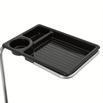 Opbergtrolley – Opbergwagen – Trolley – Beautywagen – Salonwagen – Mobiel Met 3 Uitklapbare Trays – Zwart ABS Met PU Bekleding – 150 Kg Draagkracht – Vergrendelbare Zwenkwielen