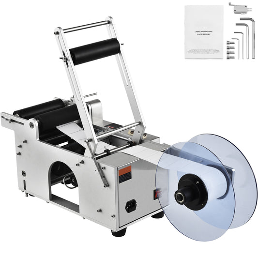 Etiketteermachine – Labelprinter – Labelapplicator – Flesetiketteermachine – Labelmachine – Semi-automatisch – Geschikt voor ronde flessen 2-12 cm – Aluminium behuizing duurzaam