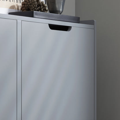 Schoenenkast – Schoenenrek – Schoenopberger – Schoenenkastje – Halmeubel – 4 Kleppen Met 8 Planken – Compact 19 Cm Diep – Duurzaam MDF En Metaal
