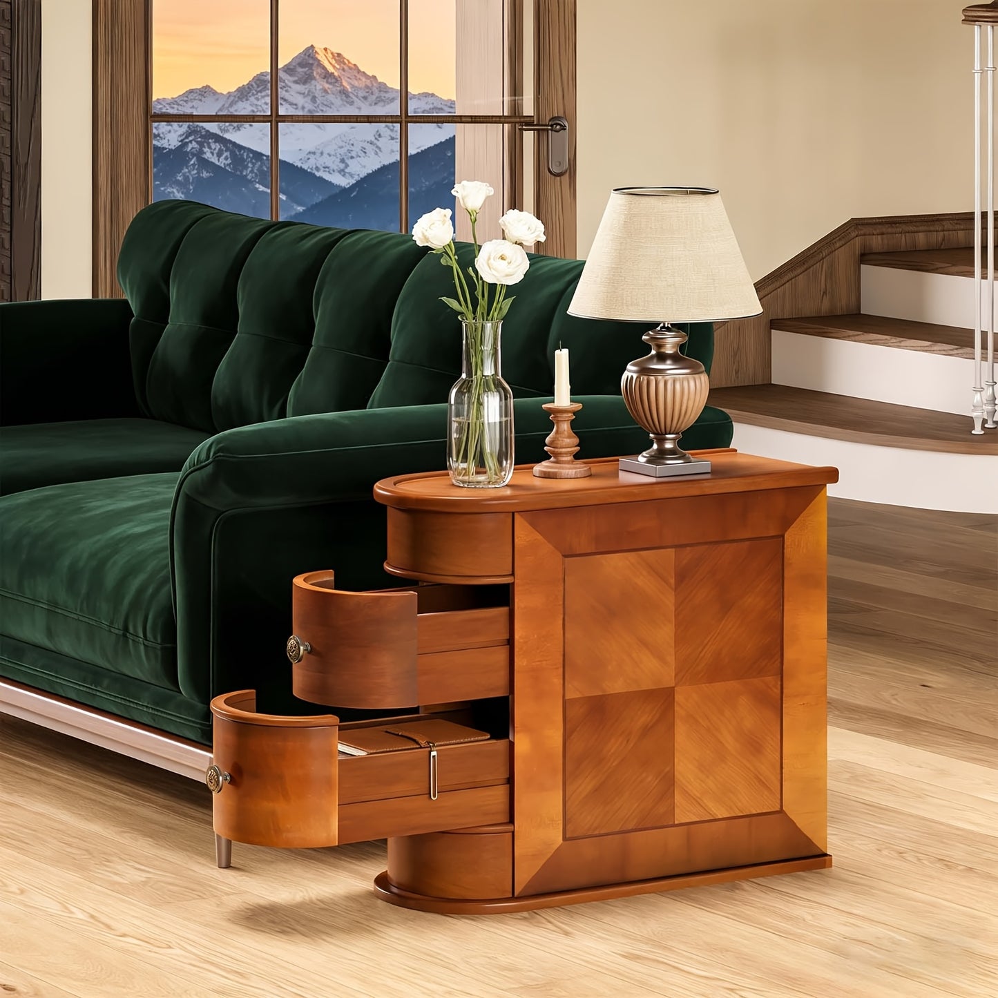 Practical Wooden Edge Table, Can Be Used As a Bedside Table, Suitable for Multifunctional Narrow Edge Tables in Living Rooms And Bedrooms, No Assembly Required, Wardrobe Storage, Luggage Rack