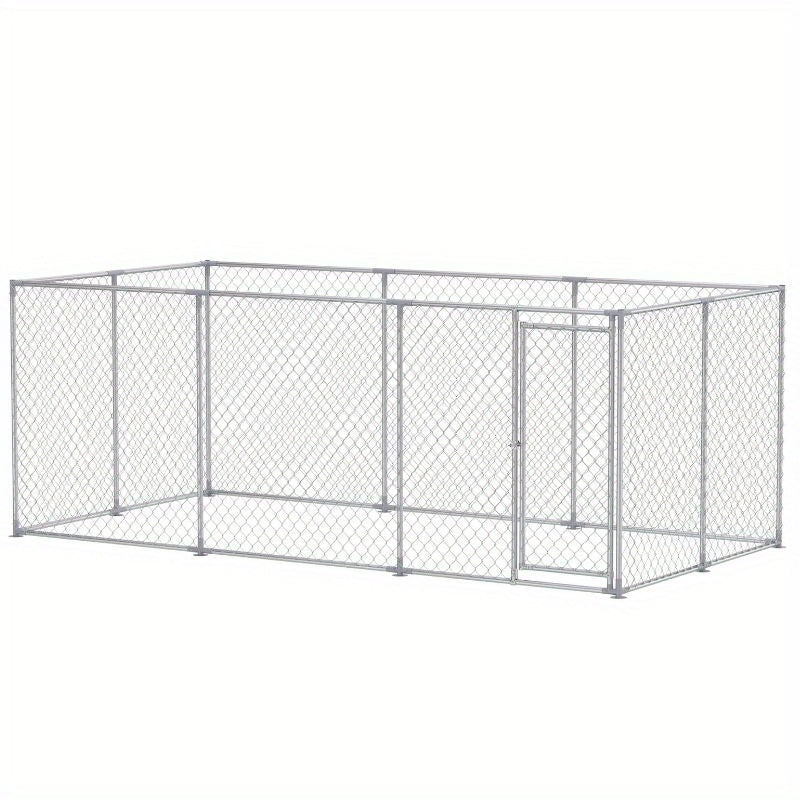 Buitenkennel Grote Honden – Hondenkooi Dierenverblijf Hondenren Hondenhok – 250x200x150 cm – Galvaniseerd Staal – Weerbestendig & Veilig Slot