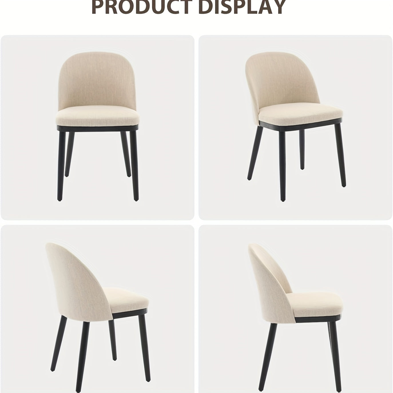 Eetkamerstoelen – Stoelen – Keukenstoelen – Set Van 2 – Beige – Modern Design – Dikke Schuimkussens – Houten Poten