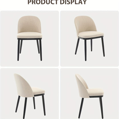 Eetkamerstoelen – Stoelen – Keukenstoelen – Set Van 2 – Beige – Modern Design – Dikke Schuimkussens – Houten Poten