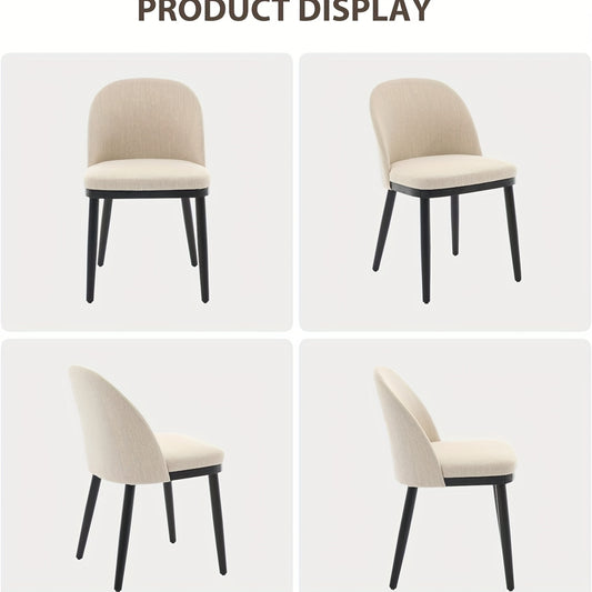 Eetkamerstoelen – Stoelen – Keukenstoelen – Set Van 2 – Beige – Modern Design – Dikke Schuimkussens – Houten Poten