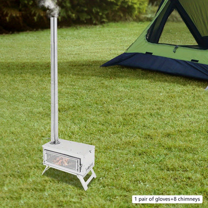 Draagbare Houtkachel – Outdoor Kachel – Rvs Kachel – Campingkachel – Picknickkachel – Compact Formaat – Roestvrij Staal