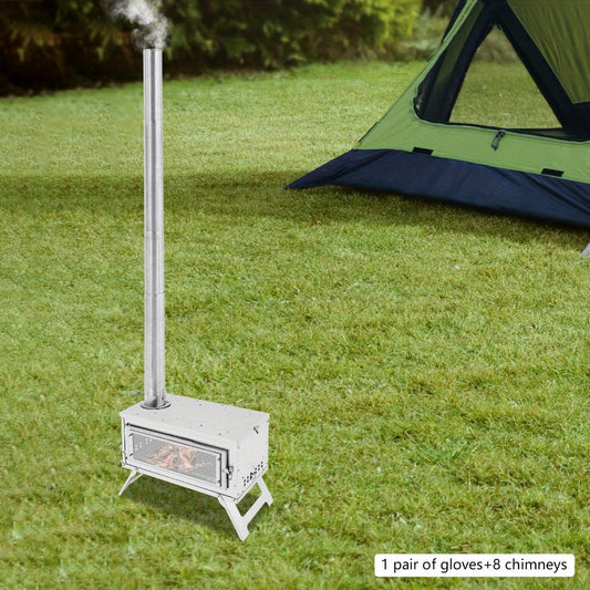Draagbare Houtkachel – Outdoor Kachel – Rvs Kachel – Campingkachel – Picknickkachel – Compact Formaat – Roestvrij Staal